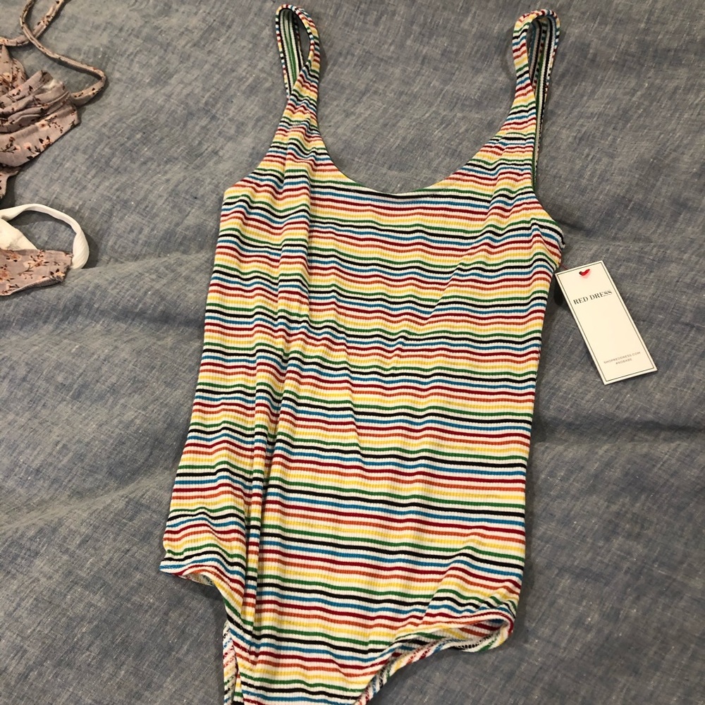 Striped body suit